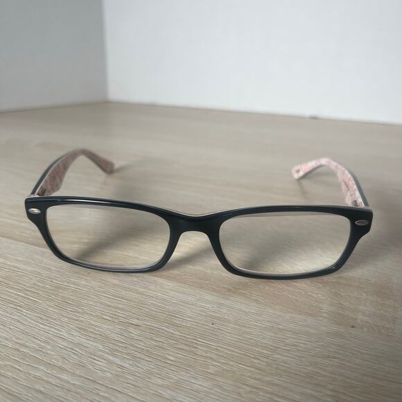 Ray-Ban RB5206 5014 Eyeglasses Black White Red Frames Only 52-18-140 - Picture 2 of 9